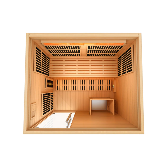Golden Designs Soria 3-person hybrid sauna close-up detail view