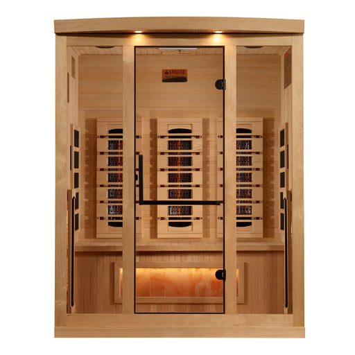 Golden Designs Reserve Edition 3-person full spectrum sauna GDI-8030-03 angled exterior view