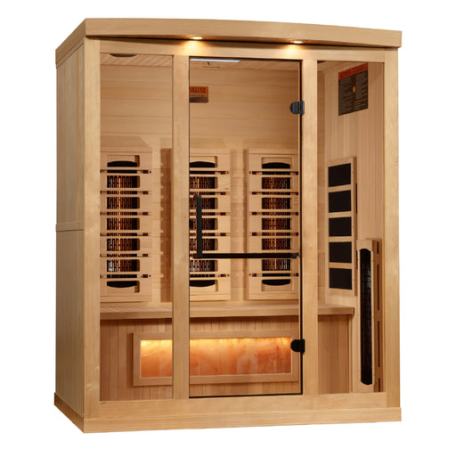 Golden Designs Reserve Edition 3-person full spectrum sauna GDI-8030-03 front exterior view