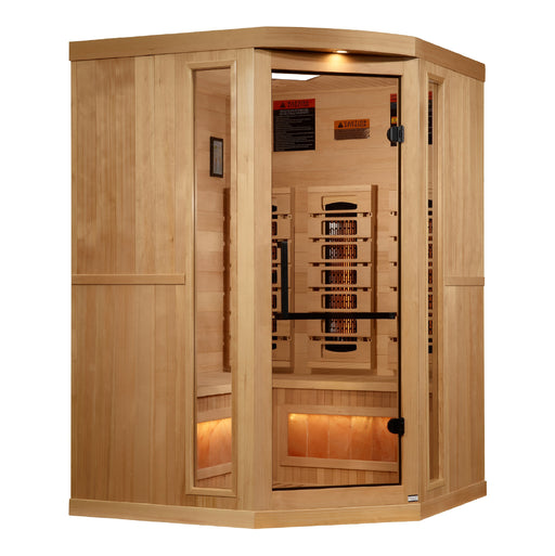 Golden Designs Reserve Edition 3-person full spectrum salt sauna GDI-8035-03 front exterior view