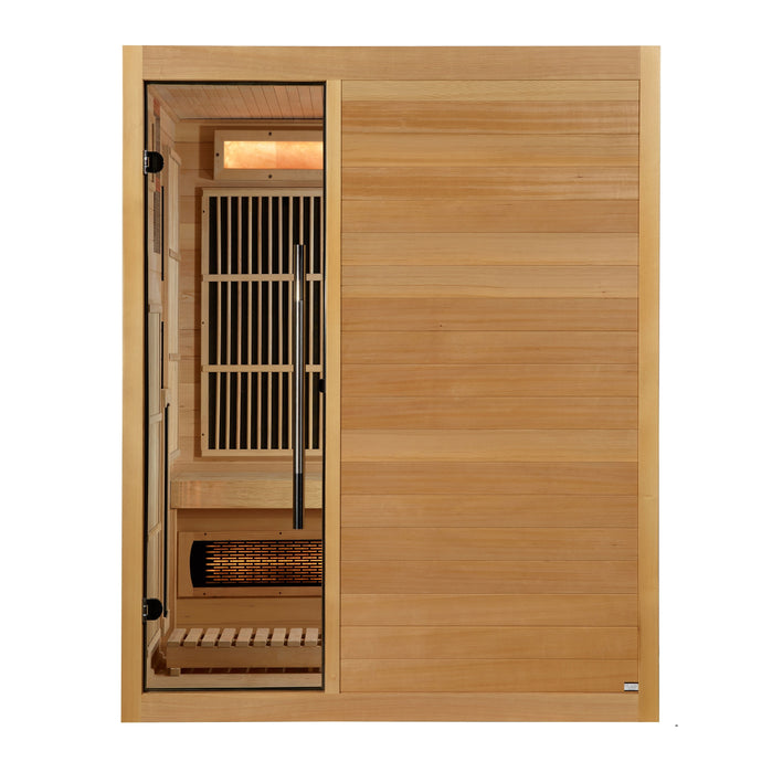 Golden Designs Soria 3-person hybrid sauna side angle view