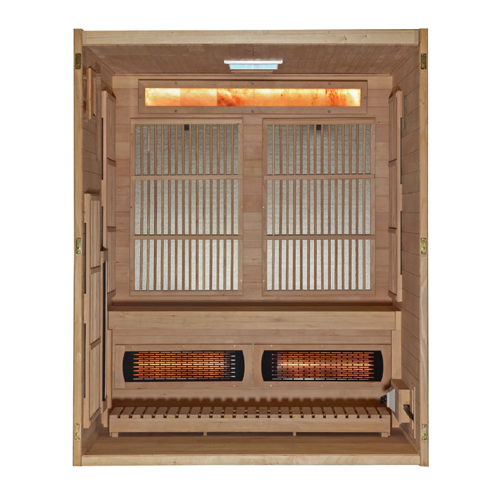 Golden Designs Soria 3-person hybrid sauna alternate exterior angle