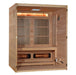 Golden Designs Soria 3-person hybrid sauna interior seating view