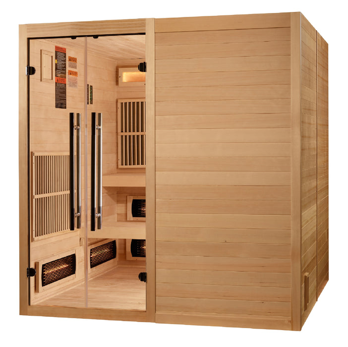 Golden Designs Toledo 6-person hybrid sauna angled exterior view