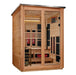 Golden Designs "Loviisa" 3 Person Barn Outdoor Hybrid Sauna Pacific Cedar (Full Spectrum IR or Traditional Stove) GDI-8523-02 — front left view