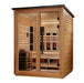 Golden Designs "Loviisa" 3 Person Barn Outdoor Hybrid Sauna Pacific Cedar (Full Spectrum IR or Traditional Stove) GDI-8523-02 — front right view