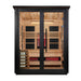 Golden Designs "Loviisa" 3 Person Barn Outdoor Hybrid Sauna 2 Tone (Full Spectrum IR or Traditional Stove) GDI-8523-03 — front view
