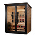 Golden Designs "Loviisa" 3 Person Barn Outdoor Hybrid Sauna 2 Tone (Full Spectrum IR or Traditional Stove) GDI-8523-03 — front right view