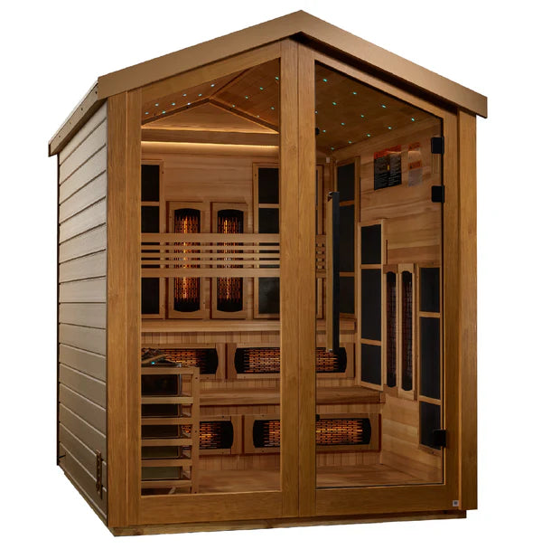 Golden Designs Kaskinen 6-Person Hybrid PureTech™ Outdoor Sauna — Ultimate Relaxation & Wellness
