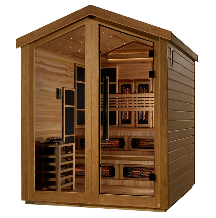 Golden Designs Kaskinen 6-Person Hybrid PureTech™ Outdoor Sauna — Ultimate Relaxation & Wellness
