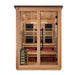 Golden Designs "Kaskinen" 6 Person Barn Outdoor Hybrid Sauna Pacific Cedar (Full Spectrum IR or Traditional Stove) GDI-8526-02 — front view