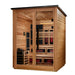 Golden Designs "Kaskinen" 6 Person Barn Outdoor Hybrid Sauna Pacific Cedar (Full Spectrum IR or Traditional Stove) GDI-8526-02 — front right view