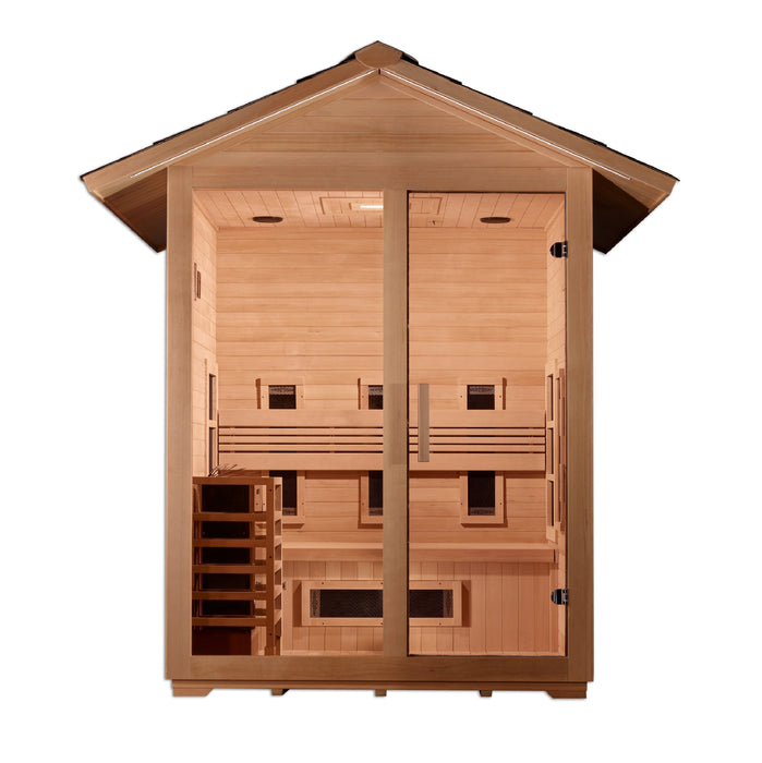 Golden Designs Carinthia 3 Person Hybrid Outdoor Steam Sauna Canadian Hemlock - Gdi-8123-01 Saunas