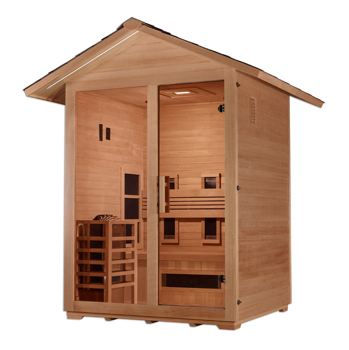 Golden Designs Carinthia 3 Person Hybrid Outdoor Steam Sauna Canadian Hemlock - Gdi-8123-01 Saunas