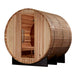 Golden Designs Zurich 4 Person Barrel With Bronze Privacy View Traditional Steam Sauna - Pacific