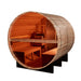 Golden Designs Zurich 4 Person Barrel With Bronze Privacy View Traditional Steam Sauna - Pacific