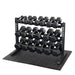 Body Solid 3-Tier Horizontal Dumbbell Rack - GDR363B — grip and contact surface