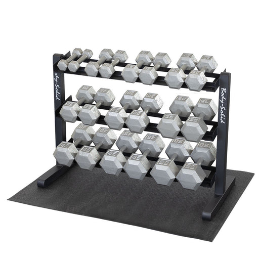 Body Solid 3-Tier Horizontal Dumbbell Rack - GDR363B — weight load capacity