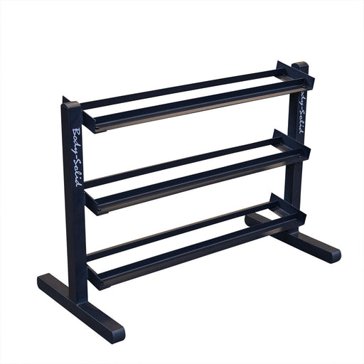 Body Solid 3-Tier Horizontal Dumbbell Rack - GDR363B — front view