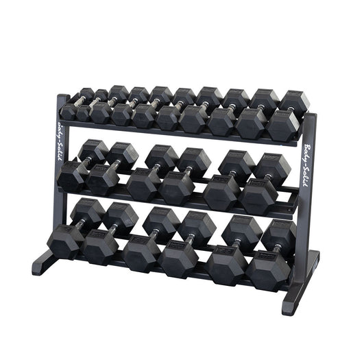 Body Solid 48inch 3-Tier Dumbbell Rack - GDR48B — weight load capacity