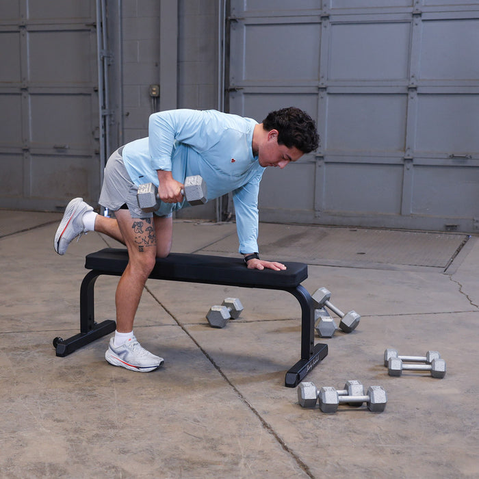 Body Solid Flat Bench - GFB350B — full setup angle