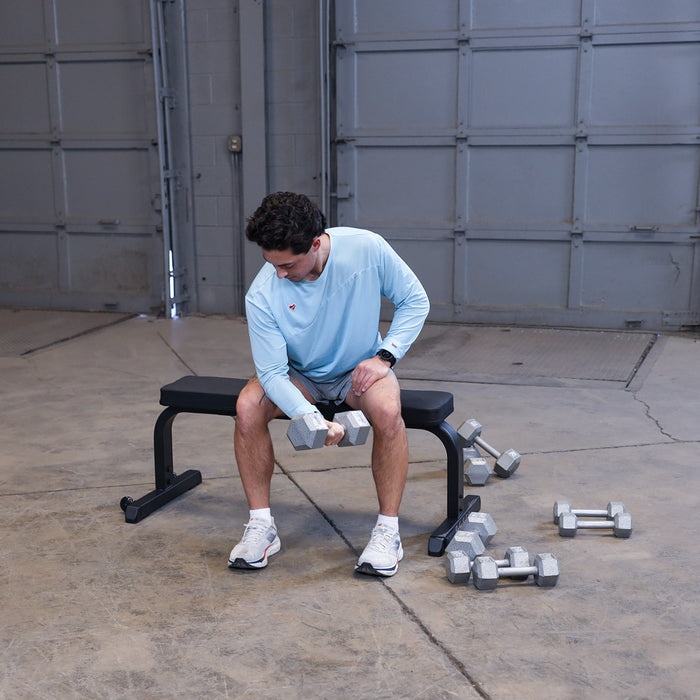 Body Solid Flat Bench - GFB350B — in use demonstration