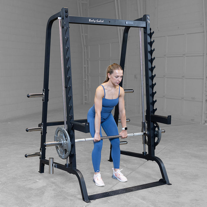 Body Solid Series 7 Smith Machine - GS348B — full setup angle