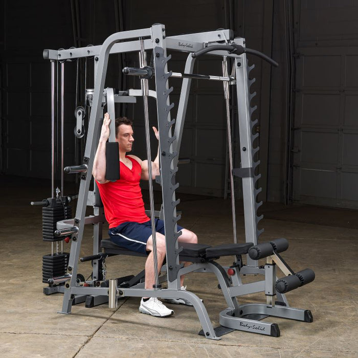 Body Solid GS348BP4B Series 7 Smith Gym Package — grip and contact surface