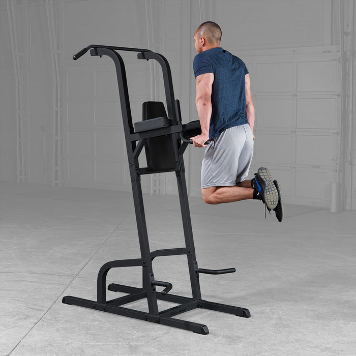 Body Solid Vertical Knee Raise Dip & Pull Up Station - GVKR82B — full setup angle
