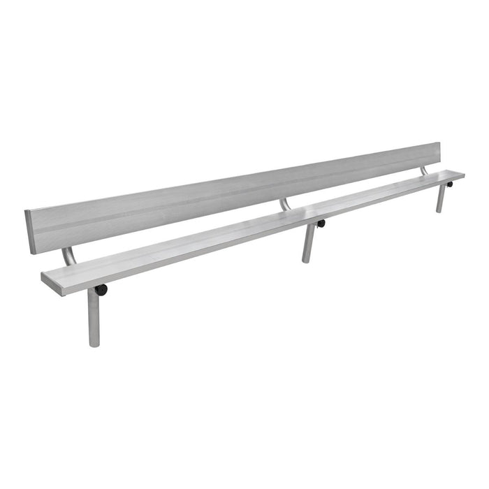 Gill Porter Stationary Aluminum Bench with Back