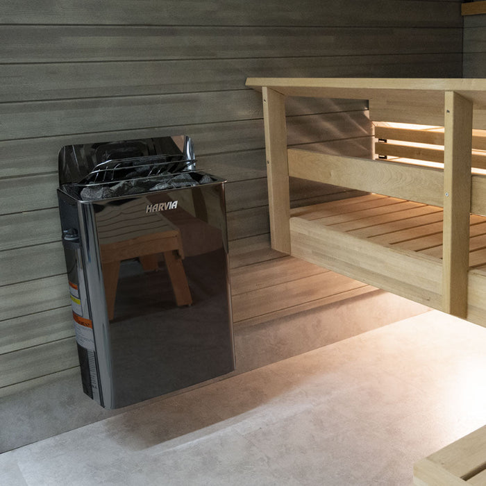 Harvia The Wall Series 8kW Electric Sauna Heater — heater and controls