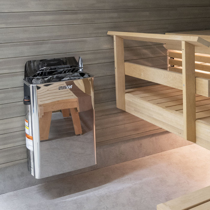Harvia The Wall Series 8kW Electric Sauna Heater — interior lighting
