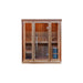Sunray Hampton 3 Person Indoor Traditional Sauna w/4.5kW Harvia and Side Bench HL300TN — glass door detail