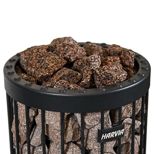 Harvia AC5000 Decorative Red Granite Sauna Heater Stones, Split-Face