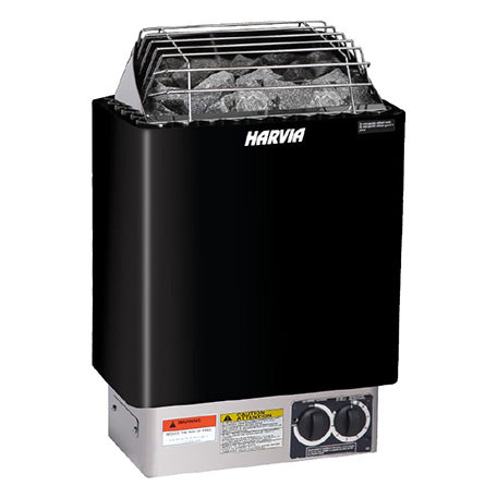 Harvia KIP80B 8kW Electric Sauna Heater with Built-In Controls — interior bench layout