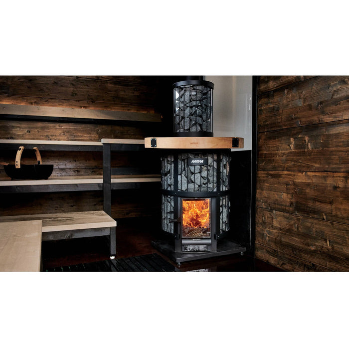 Finnish Sauna Builders Harvia Legend 240 Greenflame Wood Burning Sauna Stove - Finnish Sauna Builders — heater and controls