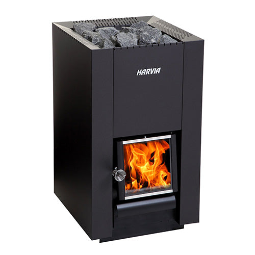 Harvia Linear 18 Compact Black Linear Series 14.3kW Wood-Burning