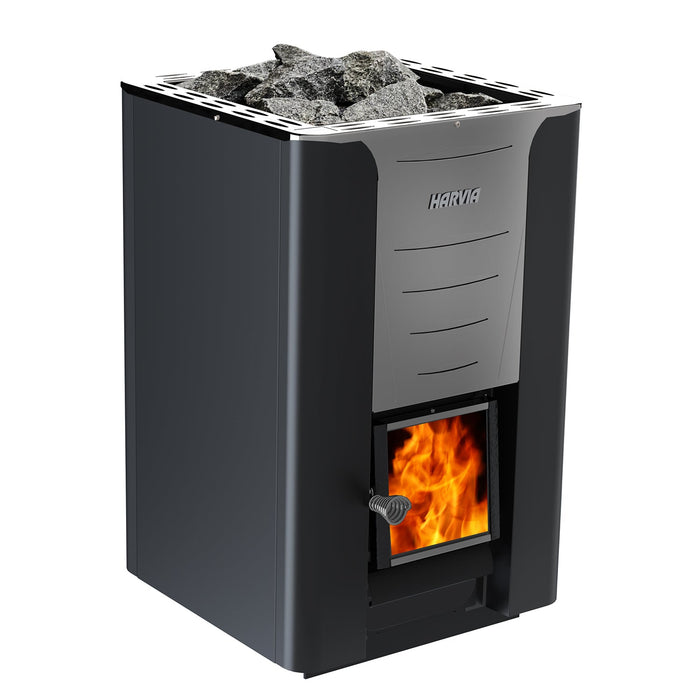 Harvia PRO Series 31kW Wood Stove Sauna Heater — exterior view