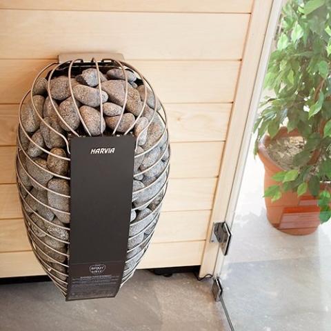 Harvia Spirit Sauna Heater — interior bench layout