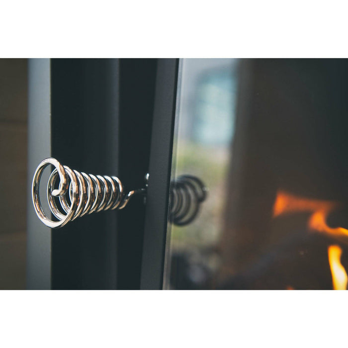 Finnish Sauna Builders Harvia Pro 20 Ls Wood Burning Sauna Stove With Water Tank - Finnish Sauna Builders — glass door detail