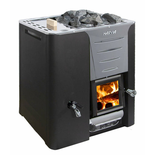 Finnish Sauna Builders Harvia Pro 20 Ls Wood Burning Sauna Stove With Water Tank - Finnish Sauna Builders — exterior view