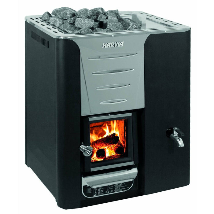 Finnish Sauna Builders Harvia Pro 20 Rs Wood Burning Sauna Stove With Water Tank - Finnish Sauna Builders — exterior view