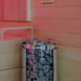 Harvia Cilindro PC80 8kW Sauna Heater with Built-In Controls — interior bench layout