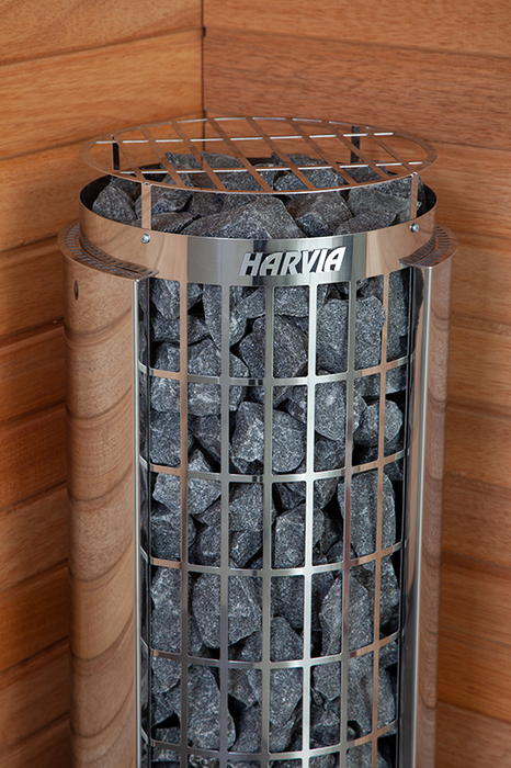 Harvia Cilindro PC80E 8kW Sauna Heater — glass door detail