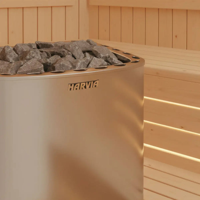 Finnish Sauna Builders Harvia Club KG10G-U3 10KW Sauna Heater - Finnish Sauna Builders — glass door detail