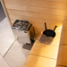 Harvia KIP45B 4.5kW Electric Sauna Heater with Built-In Controls — glass door detail