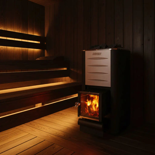 Finnish Sauna Builders Harvia M3 SL WKM3SL Wood Burning Sauna Stove - Finnish Sauna Builders — interior bench layout