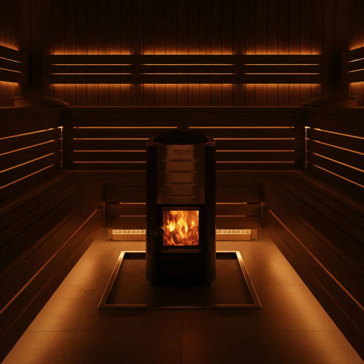 Finnish Sauna Builders Harvia M3 WKM3 Wood Burning Sauna Stove - Finnish Sauna Builders — interior bench layout