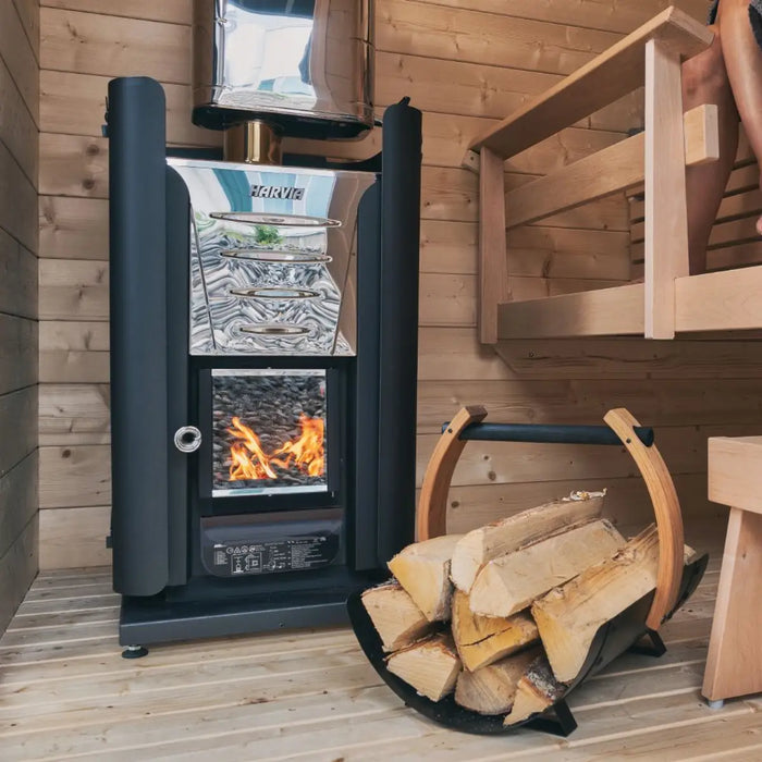 Finnish Sauna Builders Harvia Pro 20 WKPR20M Wood Burning Sauna Stove - Finnish Sauna Builders — heater and controls