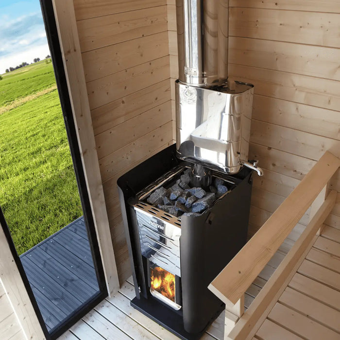 Finnish Sauna Builders Harvia Pro 26 WKPR26M Wood Burning Sauna Stove - Finnish Sauna Builders — heater and controls